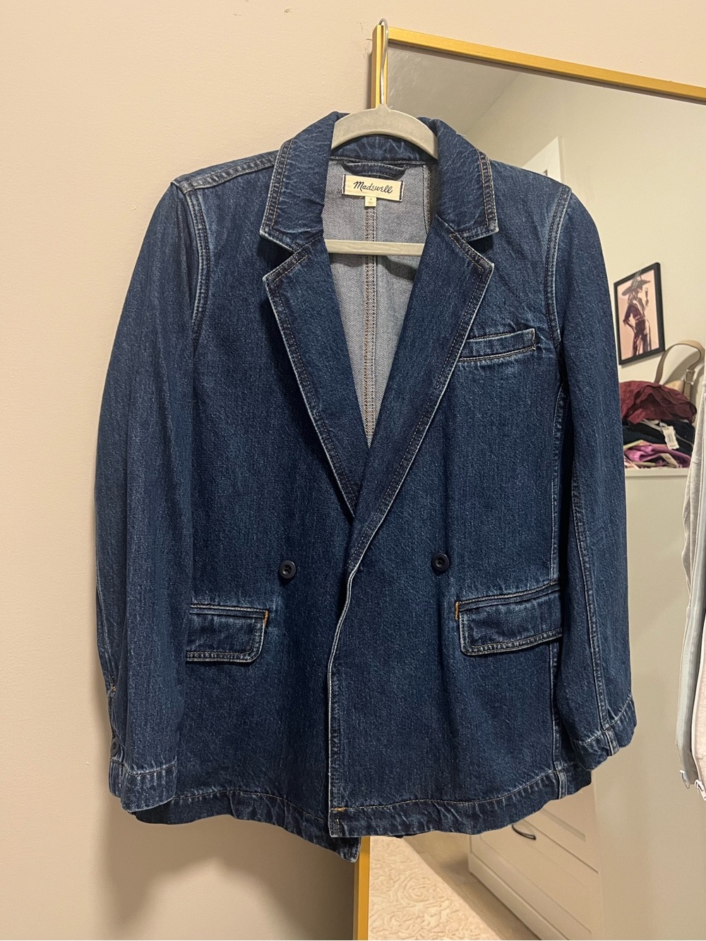Madewell Dark Blue Denim Blazer Jacket